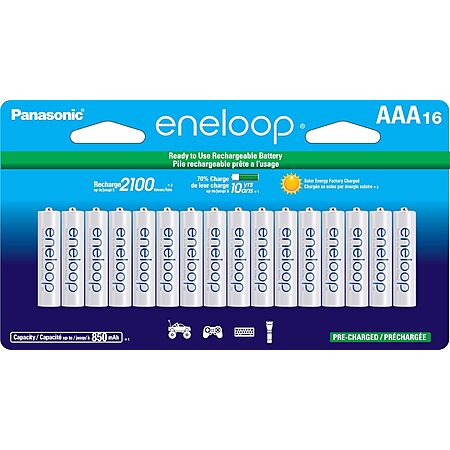 16-Ct Panasonic eneloop AAA 2100 Cycle Pre-Charged Rechargeable Batteries $30.30