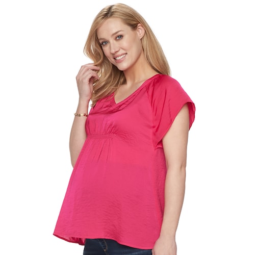 Kohls Cardholders Maternity Aglow Textured Satin Top Various