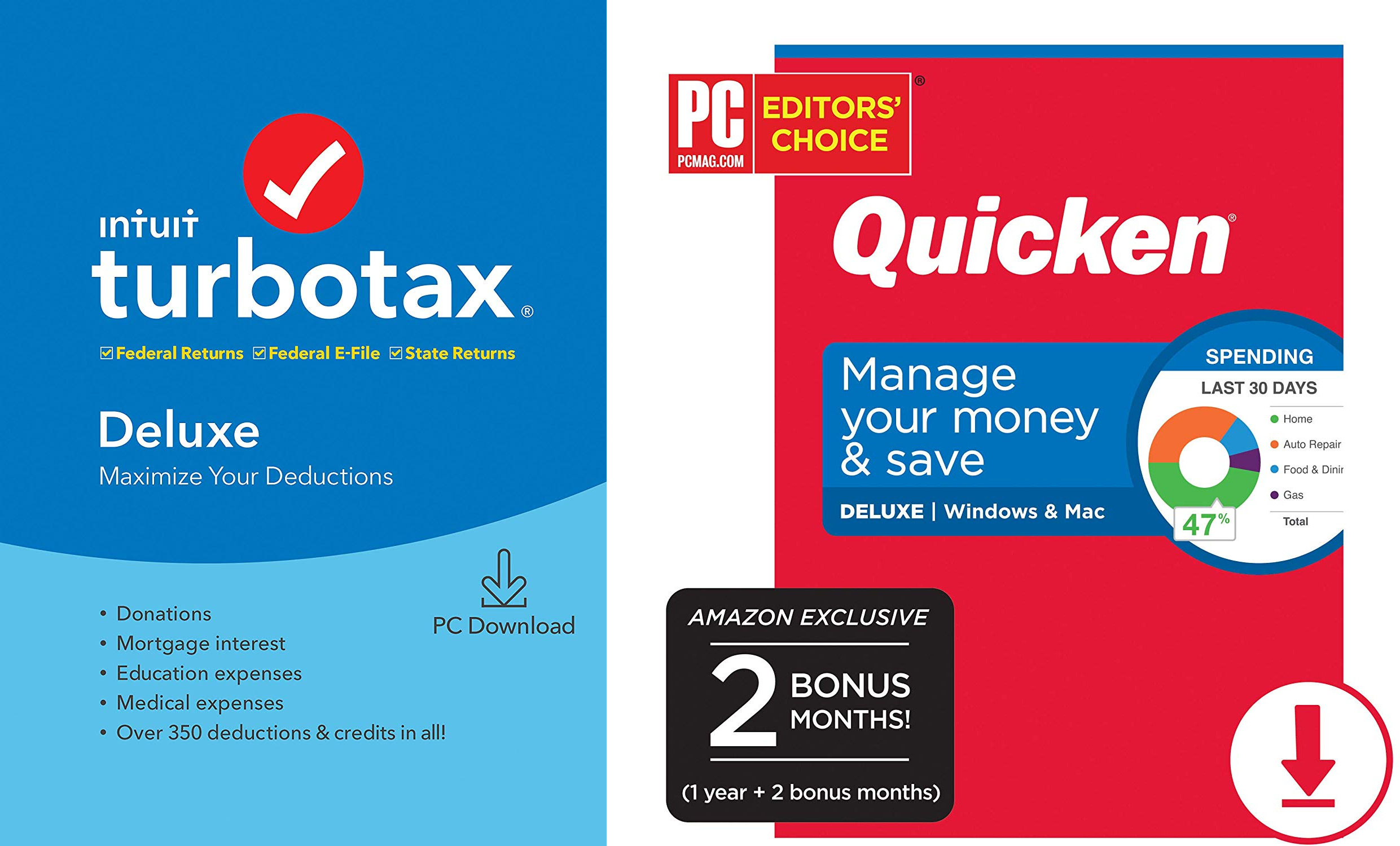 Windows Mac Disc Turbotax Tax Software Deluxe Quicken Deluxe