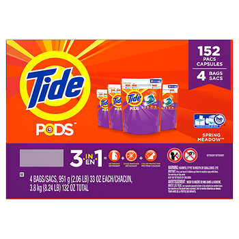 Costco B M Tide Pods 152 Pacs Bounce Dryer Sheets 320 Count 32 Tax