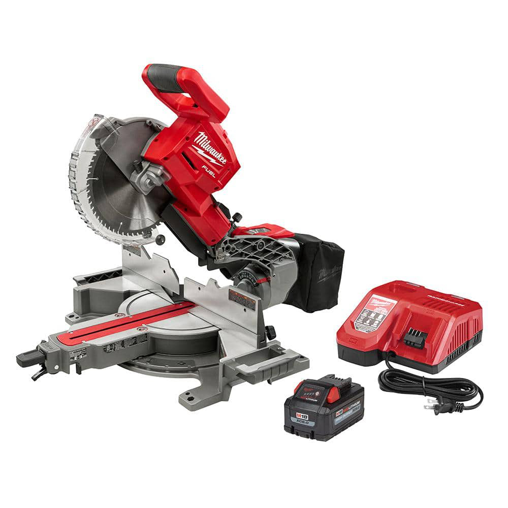 Milwaukee M18 FUEL 18V 10 in. Lithium-Ion Brushless Cordless Dual Bevel Sliding Compound Miter Saw Kit with One 8.0 Ah Battery - $433 with hack - $433.33