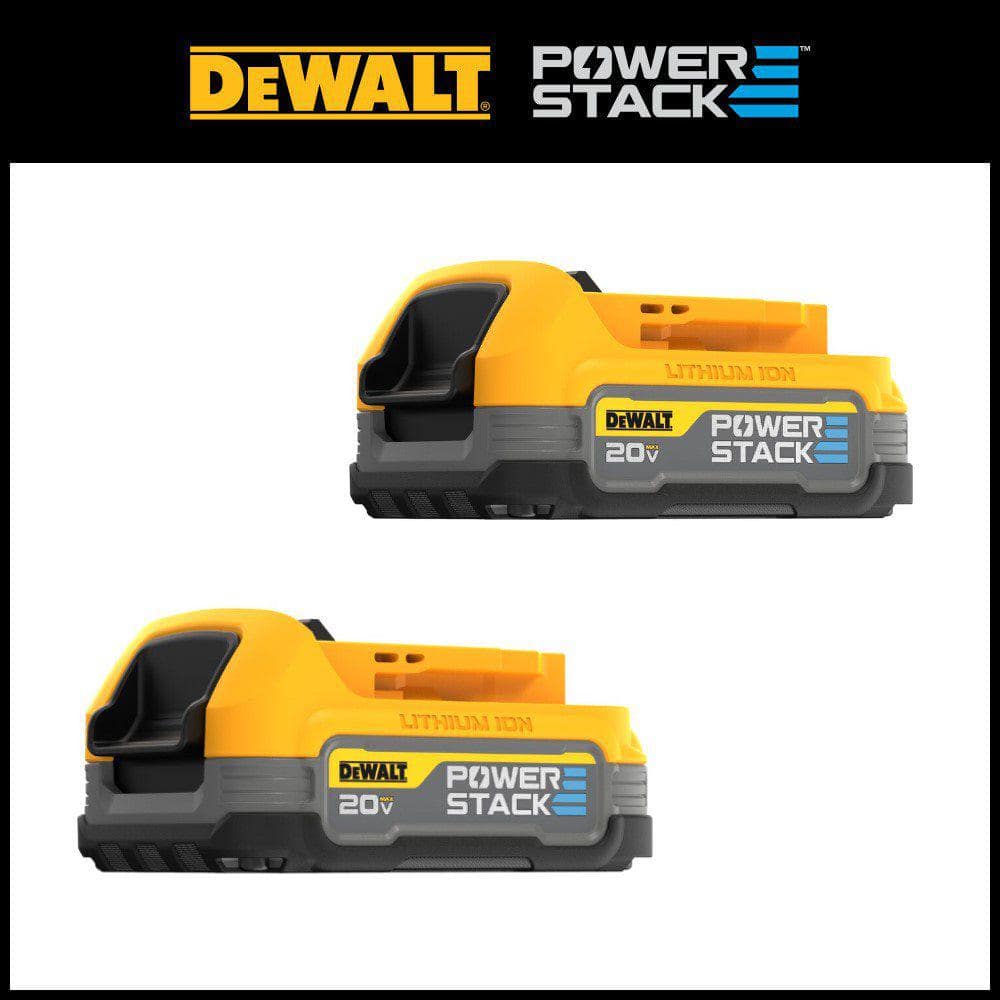 Bonus DeWalt 20V POWERSTACK Compact Battery (2 Pack) w/ Purchase of Select DeWalt 20V MAX Tool (Hackable) $199