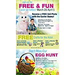 Free Kids Easter Fun March 28th – April 5th, 2015