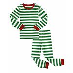 Fiream Girls Boys Pajamas Set 100% Cotton Stripe Long Sleeve Kids Sleepwear for Girls and Boys Size 12 Month-7 Years from $10.19