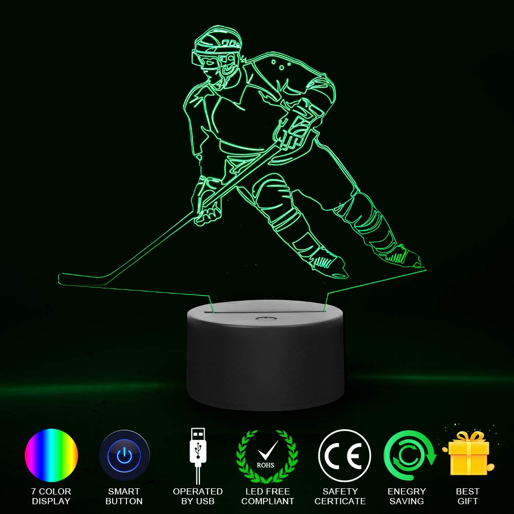 Hockey Player 3D Lamp Night Lights $7.99