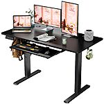 48" Sweetcrispy Electric Standing Desk w/ Pull-Out Keyboard (Black or Brown) $91 + Free Shipping