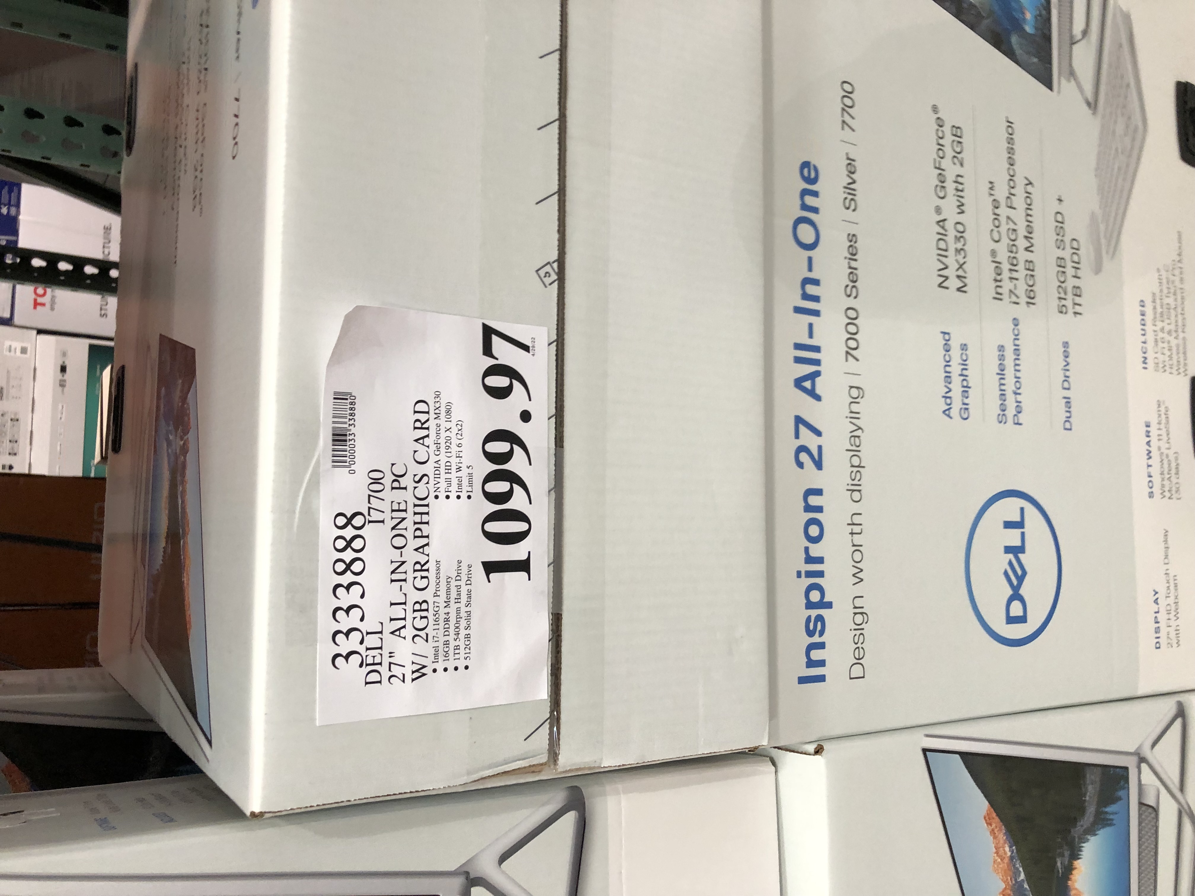 Dell Inspiron 27 7000 Series All-in-One Touchscreen Desktop - 11th Gen Intel Core i7-1165G7  -$1099 at B&M YMMV