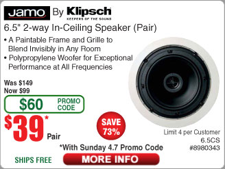 Jamo 6 5cs 2 Way 6 5 Amp Quot In Ceiling Speakers In White Pair