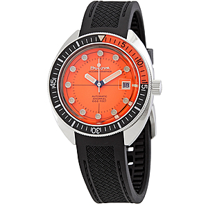 Bulova 41mm Devil Diver Automatic Orange Dial Men's Watch $390 + Free S&H