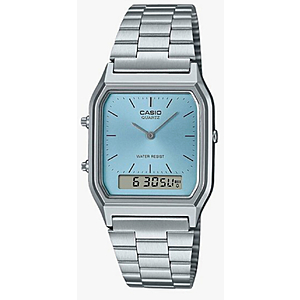 Casio 29.8mm Vintage Analog Digital Turquoise Blue Dial Quartz Unisex Watch