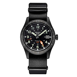 Seiko 5 Sports Men's 39mm Black Dial GMT Leather Band Automatic Watch - SSK025 $234.9