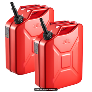 Newly Upgraded Oil-Tight！VEVOR Metal Fuel Container, 5.3 Gallon, Fuel Jerry Can with Spout and Comfort Handle $40.91