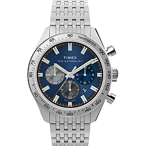 Timex Waterbury Men's Quartz Analog Silver-Tone Stainless Steel Watch, 41mm $148