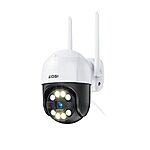 ZOSI C289 WiFi Pan Tilt Security Camera Outdoor,AI Human Vehicle Detection,Color Night Vision,Record Voice Alarm,Auto Tracking,2-Way Audio,IP66 Weatherproof,1080P Spotlight Home PT