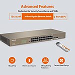 Tenda 24-Port Unmanaged Gigabit Ethernet Switch, Ethernet Splitter(TEG1024F)|24 x GE Ports, 2 x GE SFP Ports Amazon &gt;$59