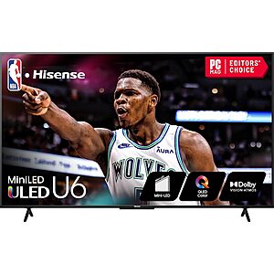 $799.96: 85″ Hisense U6 Series Mini-LED ULED 4K UHD Google Smart TV (85U6N, 2024 Model) at PC Richard & Son
