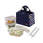 Lock &amp; Lock Glass Euro Lunch Box Set, Gray Color Dot Pattern Bag $23.65 Amazon