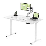 Inverted 3-Stage Dual Motor Flexispot Electric Standing Desk 55x28&quot; Whole-Piece Board (White Frame + Desktop) $369.99