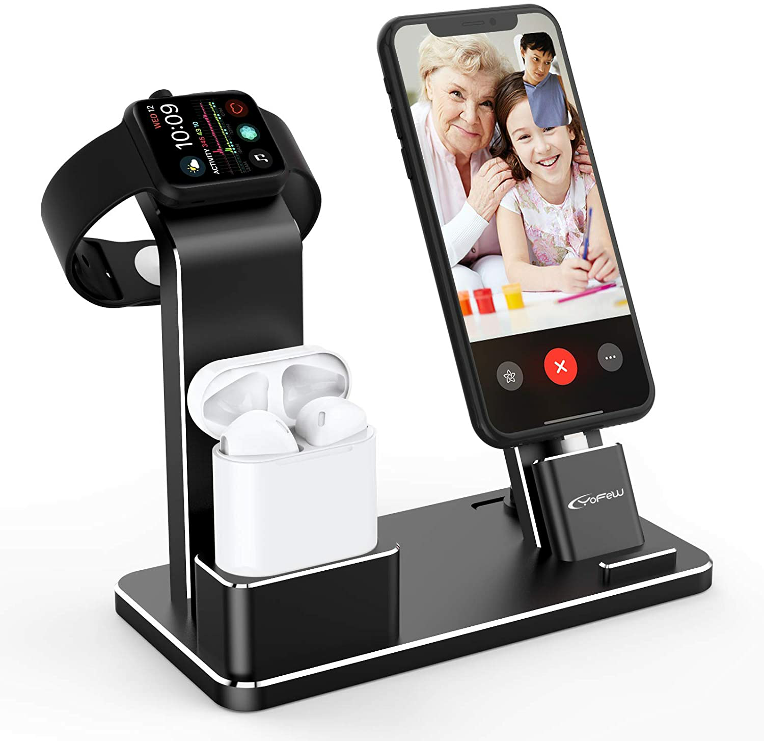 Amazon.com: YoFeW Charging Stand Aluminum Dock Station Compatible for iWatch Apple Watch Series 4/3 / 2/1/ AirPods/AirPods Pro/iPhone X/XS/XS Ma /8 / $16.99
