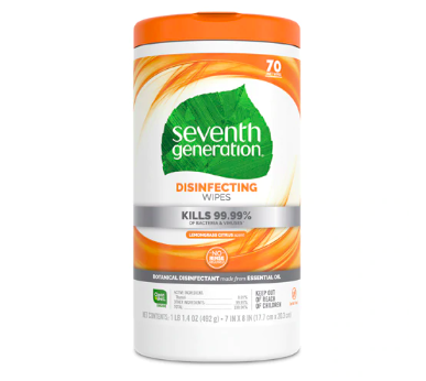 Seventh Generation Disinfecting Wipes Lemongrass Citrus -- 70 Wipes 5.60 $5.6