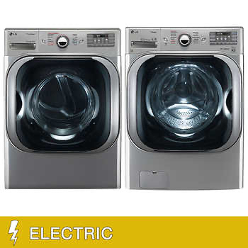 LG 5.2 cu. ft. Mega Capacity Washer with TurboWash Technology 9.0 cu. ft.  ELECTRIC Dryer with Optional Pedestals - $2229.99