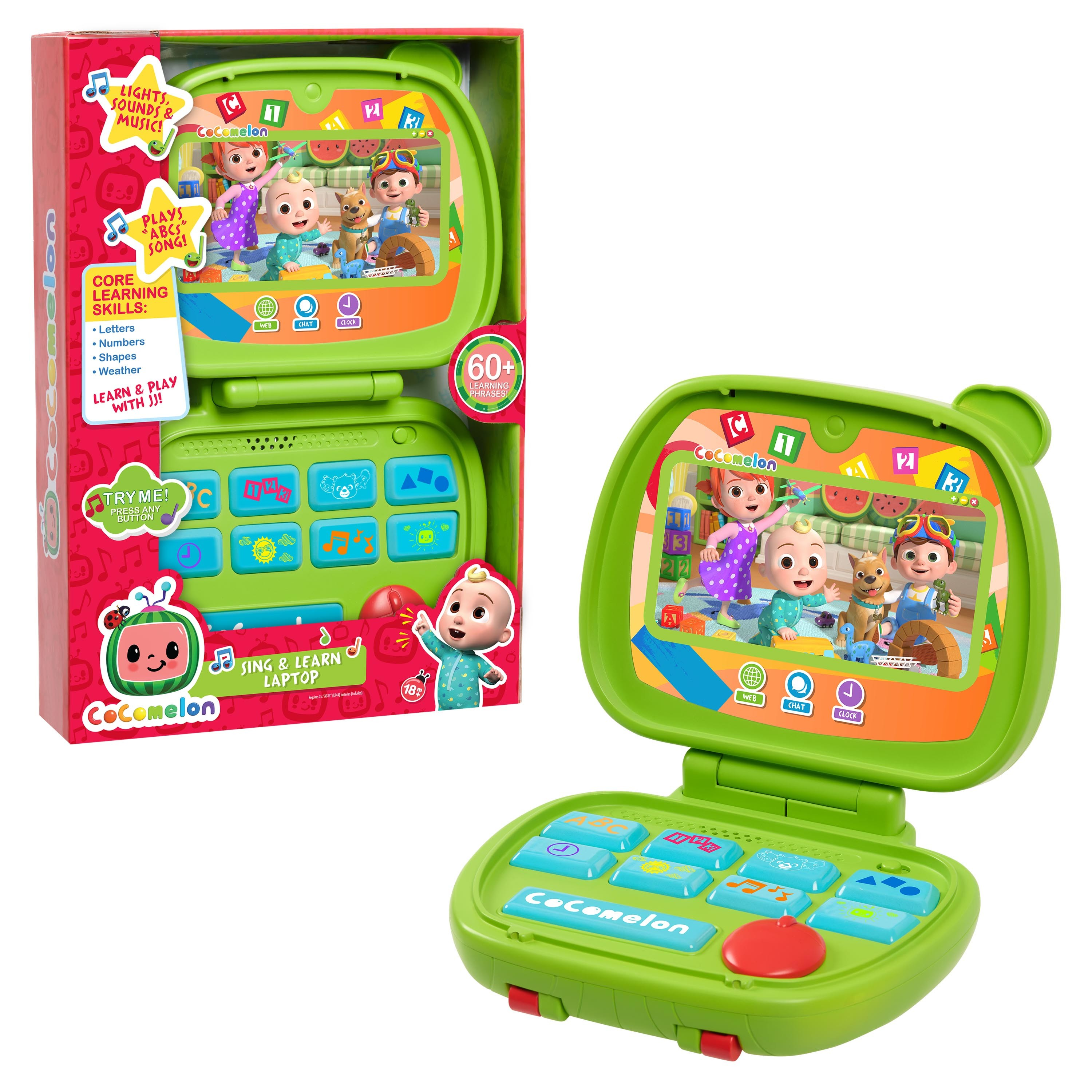 Just Play Cocomelon Sing and Learn Laptop Toy for Kids with Lights and Sounds, Preschool Ages 3 +, Unisex - Walmart.com $18