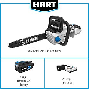 Hart battery online powered chainsaw