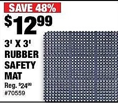 Northern Tool And Equipment Black Friday 3 X 3 Rubber Safety Mat For 12 99
