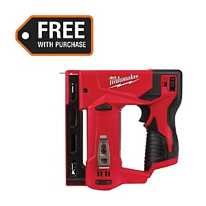 Milwaukee M12 12-Volt Lithium-Ion Cordless 3/8 in. Crown Stapler (Tool-Only) hack $66.91 @HomeDepot