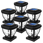 6-Pack Home Zone Decorative Glass Solar LED 4x4 Post Lights $47 + Free Shipping