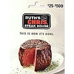 $100 Ruth’s Chris Steak House Gift Card (Physical) $72.55 + Free Shipping