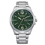 CITIZEN Men's Eco-Drive Green Dial Stainless Steel Watch (AW0110-58X) $115 + Free Shipping