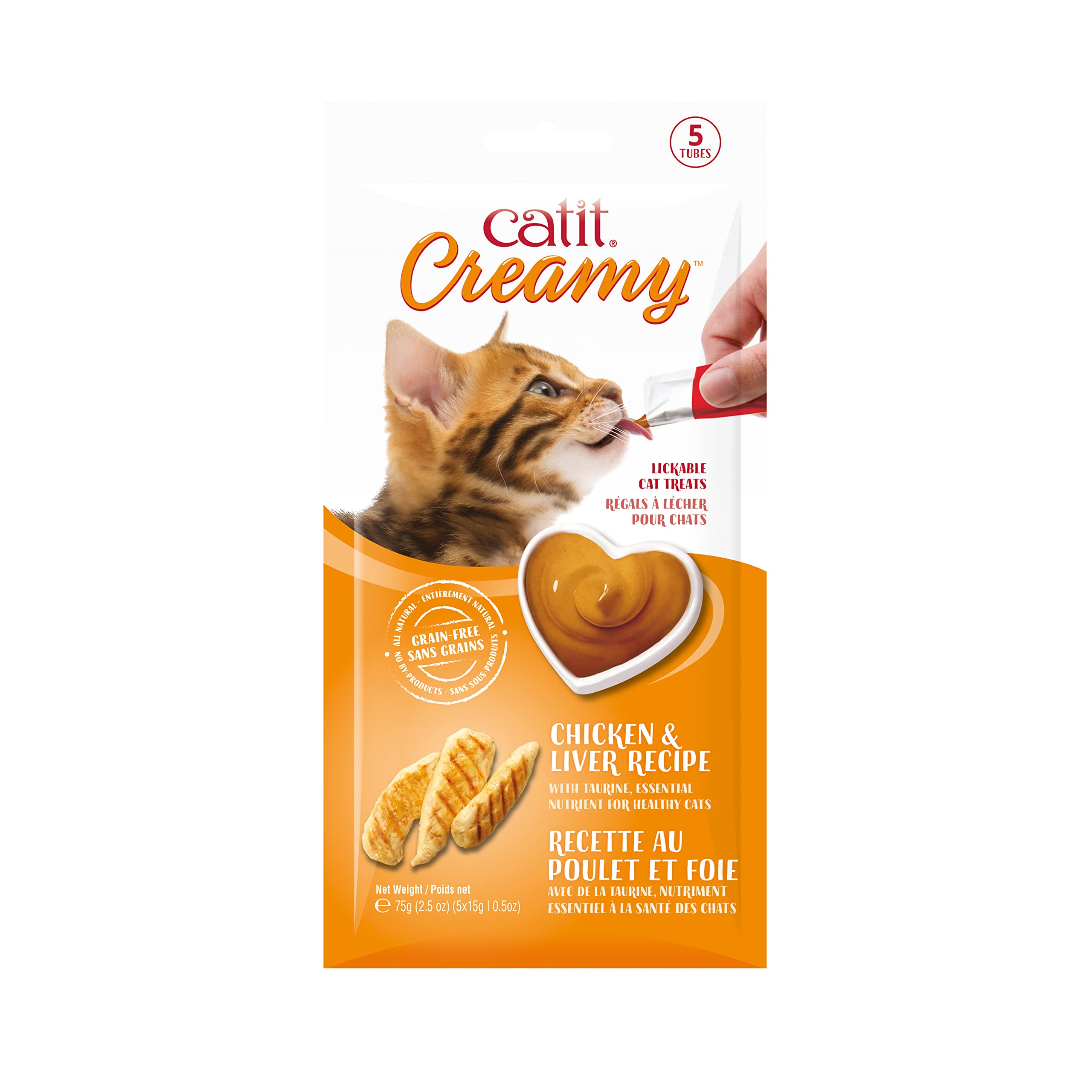 5-Pack 0.5oz Catit Creamy Lickable Cat Treats (Chicken & Liver) $1.59 w/ Subscribe & Save