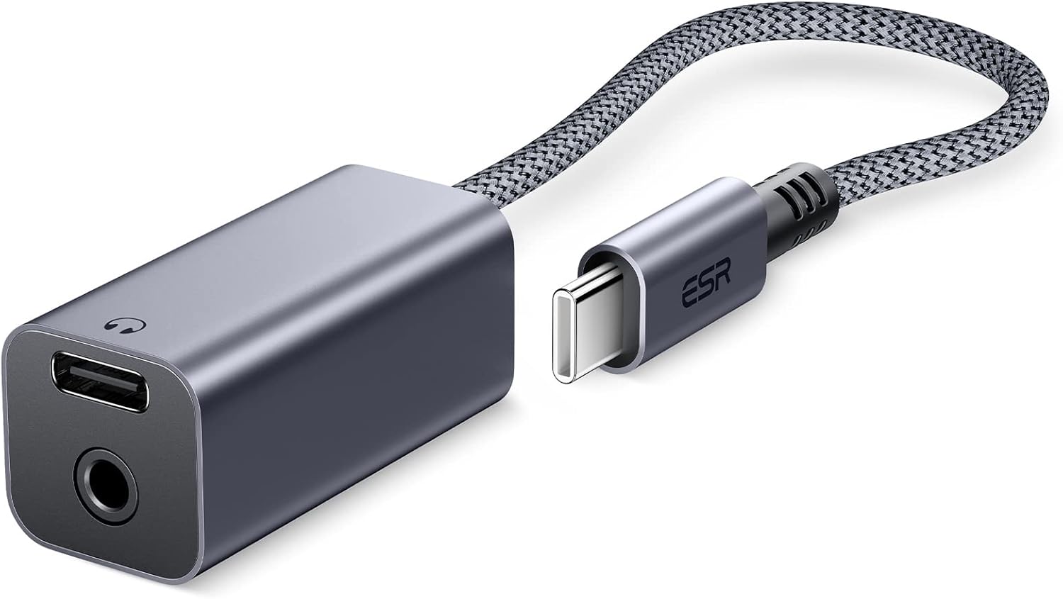 ESR 2-in-1 USB-C to 3.5mm Audio Jack + USB-C w/ PD Fast Charging Adapter $4.80
