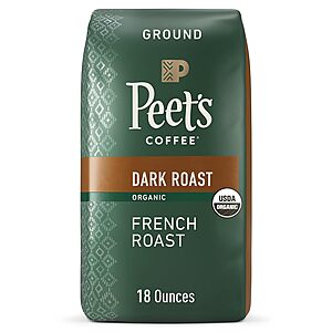 Amazon 18-Oz Peet's Coffee GROUND (Major Dickason) for $8.39 OR 18 oz Organic French Roast $7.79 - 35% when you 'clip' the coupon on product page - 5% Subscribe & Save