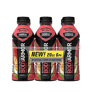 6-Pack 20oz BODYARMOR Sports Drink Beverage w/ Coconut Water (Strawberry Banana) $4.49 w/ Subscribe & Save