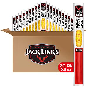 20-Count 0.8oz Jack Link's Teriyaki Meat Sticks $11.34 w/ Subscribe & Save