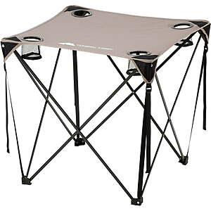 Ozark Trail Quad Folding Camp Table w/ Cup Holders (Gray) $10 