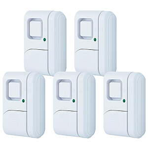 5-Pack GE Personal Home Security Window and Door Alarm w/ Wireless Chime/Alarm $12.50 