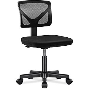 Office Chairs: MCQ Armless Ergonomic Mesh Computer Desk Chair (Black) $25 & More