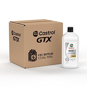 6-Pack 1-Quart Castrol GTX 5W-30 Synthetic Blend Motor Oil .17 w/ Subscribe & Save