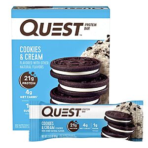 4-Count Quest Nutrition Protein Bars (Cookies & Cream) $4 w/ Subscribe & Save