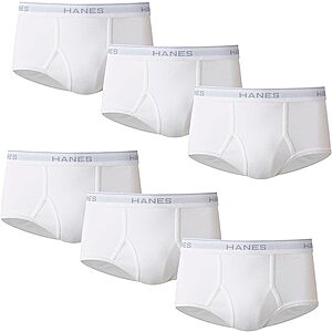 6-Pack Hanes Men's Moisture-Wicking Cotton Briefs (Medium, White) .90