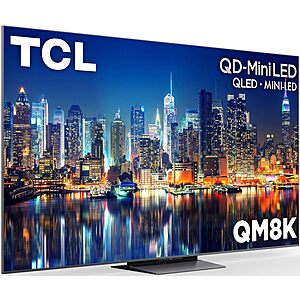 $897.99*: 65" TCL QM8K Series QD-Mini LED 4K 144Hz Google Smart TV (2025 Model) at Amazon