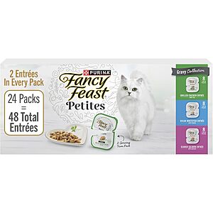 24-Pack 2.8oz Purina Fancy Feast Gourmet Wet Cat Food (Petites Variety) .80 w/ Subscribe & Save