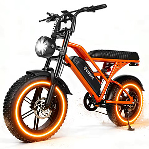 ESKUTE V100 1500W 28mph 48V/13Ah 16"x4" Fat Tires 7-Speed Dual Suspension Electric Mountain Bike $372 + Free Shipping