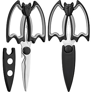 2-Pack OMDAR Stainless Steel Black Bat Kitchen Shears $5 