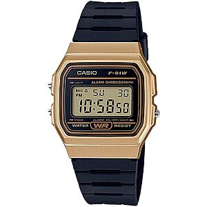 35.2 mm Casio F-91W Series Men's Digital Watch (Gold) $18 