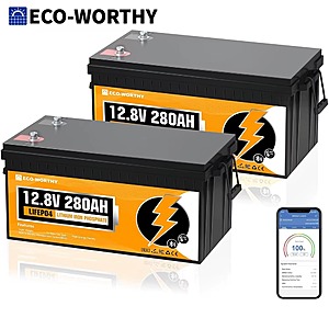 ECO-WORTHY Sale: 150Ah 12V Bluetooth LiFePO4 Lithium Battery $111 & More + Free S&H