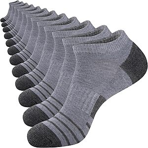 12-Pairs COOVAN Men's Breathable Low Cut Cushion Ankle Socks from $7 